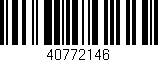 Código de barras (EAN, GTIN, SKU, ISBN): '40772146'