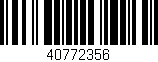Código de barras (EAN, GTIN, SKU, ISBN): '40772356'
