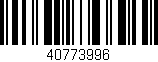 Código de barras (EAN, GTIN, SKU, ISBN): '40773996'