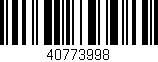 Código de barras (EAN, GTIN, SKU, ISBN): '40773998'