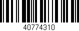 Código de barras (EAN, GTIN, SKU, ISBN): '40774310'