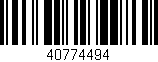 Código de barras (EAN, GTIN, SKU, ISBN): '40774494'