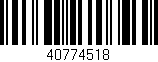 Código de barras (EAN, GTIN, SKU, ISBN): '40774518'