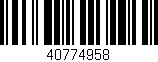Código de barras (EAN, GTIN, SKU, ISBN): '40774958'