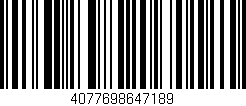 Código de barras (EAN, GTIN, SKU, ISBN): '4077698647189'