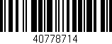 Código de barras (EAN, GTIN, SKU, ISBN): '40778714'