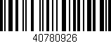 Código de barras (EAN, GTIN, SKU, ISBN): '40780926'