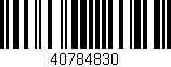 Código de barras (EAN, GTIN, SKU, ISBN): '40784830'