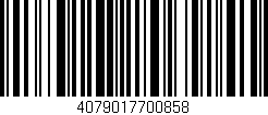 Código de barras (EAN, GTIN, SKU, ISBN): '4079017700858'