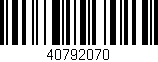 Código de barras (EAN, GTIN, SKU, ISBN): '40792070'