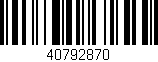 Código de barras (EAN, GTIN, SKU, ISBN): '40792870'