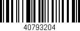 Código de barras (EAN, GTIN, SKU, ISBN): '40793204'