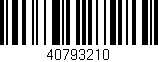 Código de barras (EAN, GTIN, SKU, ISBN): '40793210'