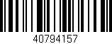 Código de barras (EAN, GTIN, SKU, ISBN): '40794157'