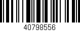 Código de barras (EAN, GTIN, SKU, ISBN): '40798556'