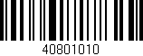 Código de barras (EAN, GTIN, SKU, ISBN): '40801010'