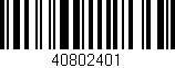 Código de barras (EAN, GTIN, SKU, ISBN): '40802401'