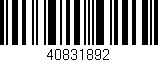 Código de barras (EAN, GTIN, SKU, ISBN): '40831892'