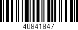 Código de barras (EAN, GTIN, SKU, ISBN): '40841847'