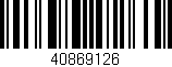 Código de barras (EAN, GTIN, SKU, ISBN): '40869126'