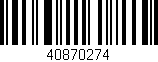 Código de barras (EAN, GTIN, SKU, ISBN): '40870274'