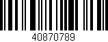 Código de barras (EAN, GTIN, SKU, ISBN): '40870789'