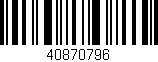Código de barras (EAN, GTIN, SKU, ISBN): '40870796'
