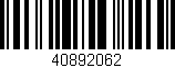 Código de barras (EAN, GTIN, SKU, ISBN): '40892062'