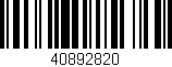Código de barras (EAN, GTIN, SKU, ISBN): '40892820'