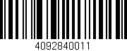 Código de barras (EAN, GTIN, SKU, ISBN): '4092840011'