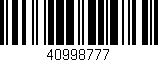 Código de barras (EAN, GTIN, SKU, ISBN): '40998777'