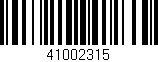 Código de barras (EAN, GTIN, SKU, ISBN): '41002315'
