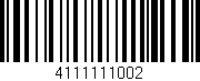 Código de barras (EAN, GTIN, SKU, ISBN): '4111111002'