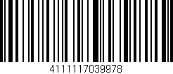 Código de barras (EAN, GTIN, SKU, ISBN): '4111117039978'