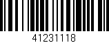 Código de barras (EAN, GTIN, SKU, ISBN): '41231118'