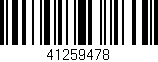 Código de barras (EAN, GTIN, SKU, ISBN): '41259478'