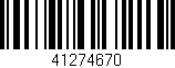 Código de barras (EAN, GTIN, SKU, ISBN): '41274670'