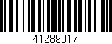 Código de barras (EAN, GTIN, SKU, ISBN): '41289017'