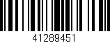 Código de barras (EAN, GTIN, SKU, ISBN): '41289451'