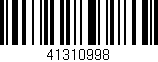 Código de barras (EAN, GTIN, SKU, ISBN): '41310998'