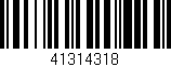 Código de barras (EAN, GTIN, SKU, ISBN): '41314318'