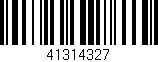 Código de barras (EAN, GTIN, SKU, ISBN): '41314327'
