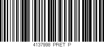 Código de barras (EAN, GTIN, SKU, ISBN): '4137998/PRET_P'