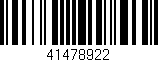 Código de barras (EAN, GTIN, SKU, ISBN): '41478922'