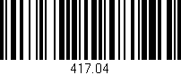 Código de barras (EAN, GTIN, SKU, ISBN): '417.04'