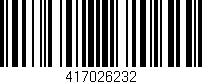 Código de barras (EAN, GTIN, SKU, ISBN): '417026232'