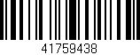Código de barras (EAN, GTIN, SKU, ISBN): '41759438'