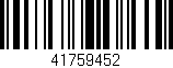Código de barras (EAN, GTIN, SKU, ISBN): '41759452'