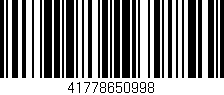 Código de barras (EAN, GTIN, SKU, ISBN): '41778650998'