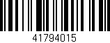 Código de barras (EAN, GTIN, SKU, ISBN): '41794015'